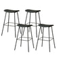 Contemporary Contoured Seat Armless Bar Stools with Metal Legs