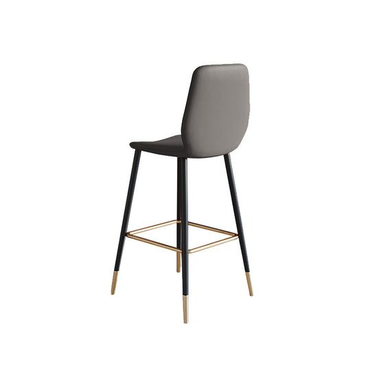 Contemporary Low Back Counter-height Stool with Upholstered for Living Room Grey 1 Piece