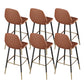 Contemporary Armless Counter Height Stools with Footrest in Orange
