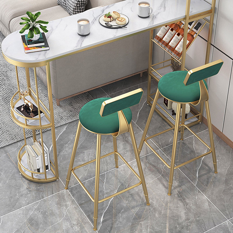 Contemporary Low Back Upholstered and Metal Counter-height Stool with Footrest Clearhalo 'Bar Furniture' 'Bar Stools' 'bar_stools' 'furn' 'furn_bar_stools' 'Furniture' 'Kitchen & Dining Furniture' 7873797