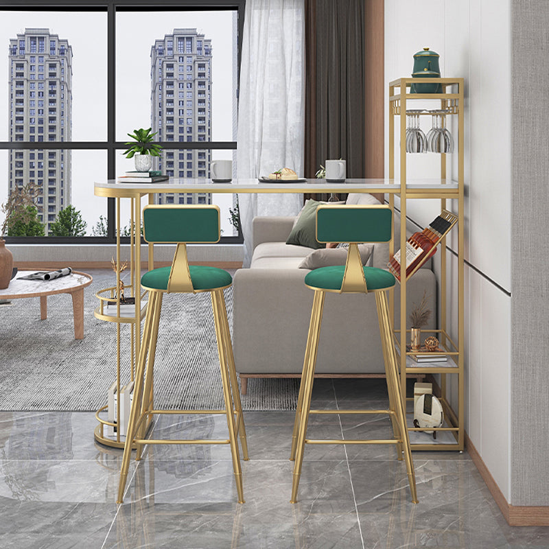 Contemporary Low Back Upholstered and Metal Counter-height Stool with Footrest Clearhalo 'Bar Furniture' 'Bar Stools' 'bar_stools' 'furn' 'furn_bar_stools' 'Furniture' 'Kitchen & Dining Furniture' 7873800