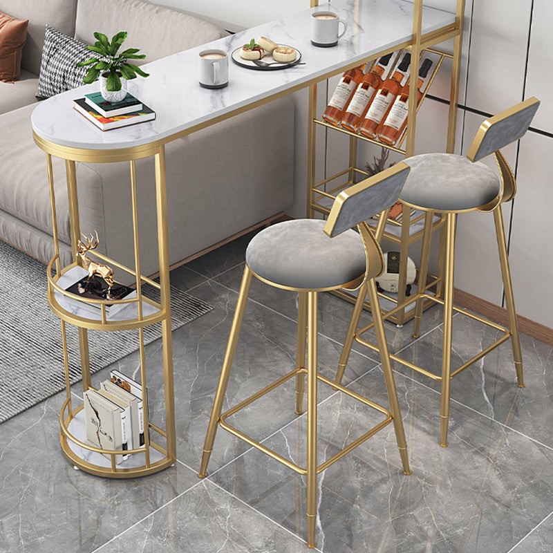 Contemporary Low Back Upholstered and Metal Counter-height Stool with Footrest Clearhalo 'Bar Furniture' 'Bar Stools' 'bar_stools' 'furn' 'furn_bar_stools' 'Furniture' 'Kitchen & Dining Furniture' 7873801