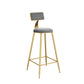 Contemporary Low Back Upholstered and Metal Counter-height Stool with Footrest Clearhalo 'Bar Furniture' 'Bar Stools' 'bar_stools' 'furn' 'furn_bar_stools' 'Furniture' 'Kitchen & Dining Furniture' 7873803
