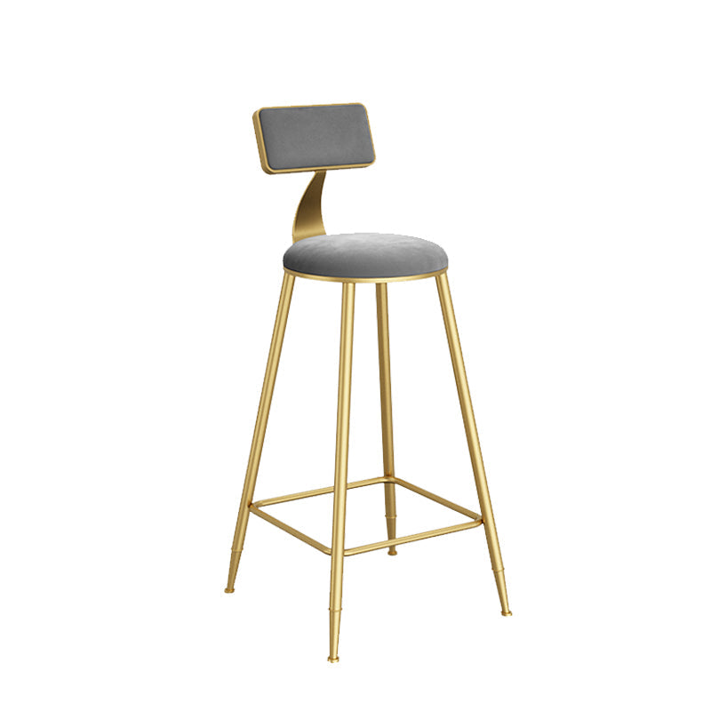 Contemporary Low Back Upholstered and Metal Counter-height Stool with Footrest Clearhalo 'Bar Furniture' 'Bar Stools' 'bar_stools' 'furn' 'furn_bar_stools' 'Furniture' 'Kitchen & Dining Furniture' 7873803