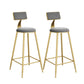 Contemporary Low Back Upholstered and Metal Counter-height Stool with Footrest Gold-grey 4 Piece Set Clearhalo 'Bar Furniture' 'Bar Stools' 'bar_stools' 'furn' 'furn_bar_stools' 'Furniture' 'Kitchen & Dining Furniture' 7873804
