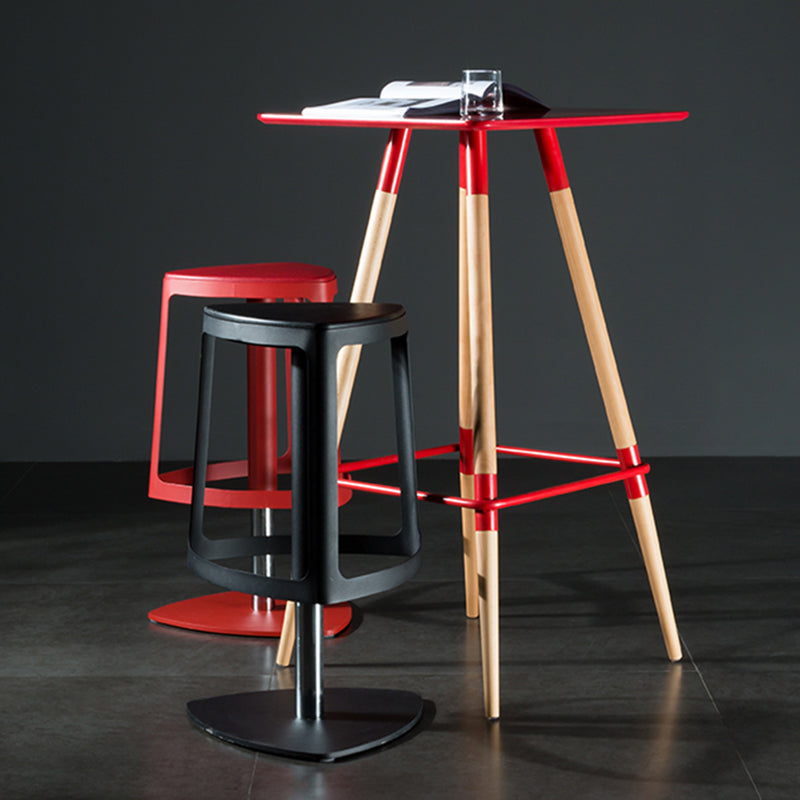 Contemporary Indoor Armless Backless Bar Stool with Metal Legs