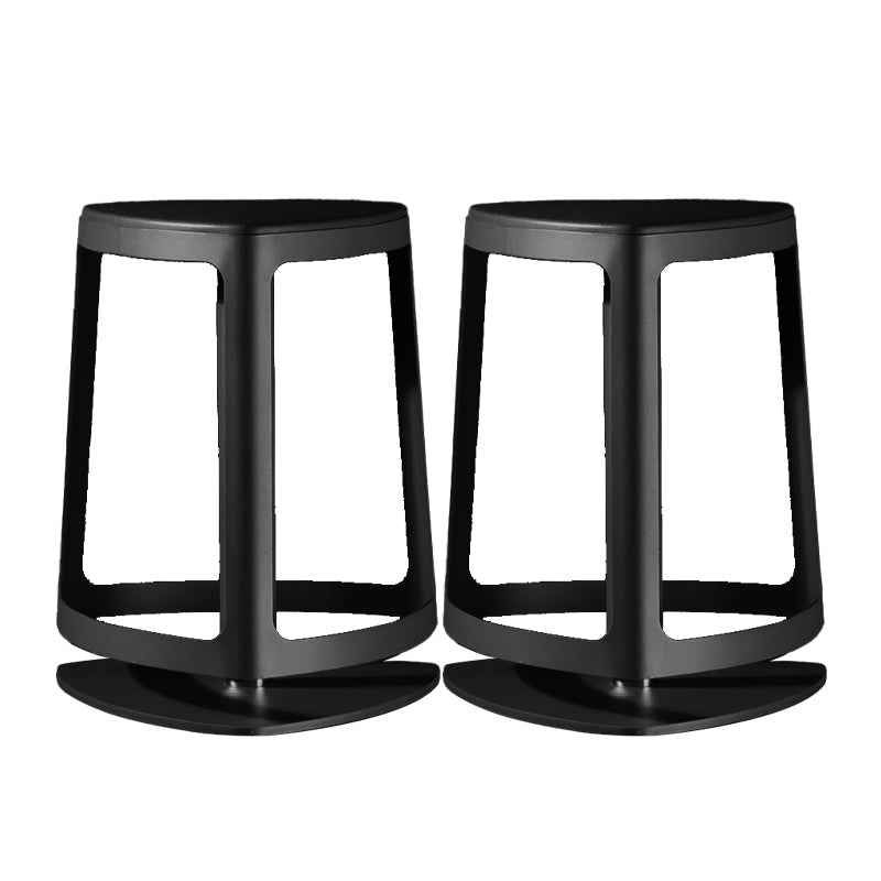 Contemporary Indoor Armless Backless Bar Stool with Metal Legs