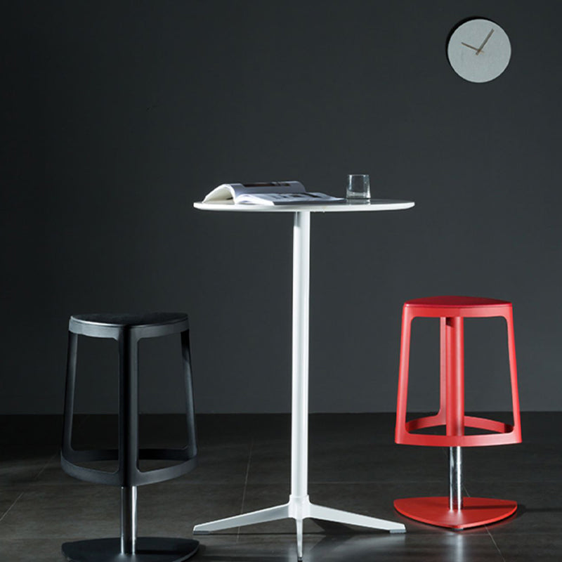 Contemporary Indoor Armless Backless Bar Stool with Metal Legs