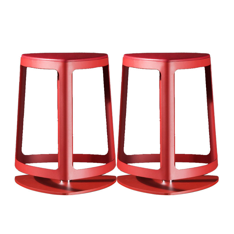 Contemporary Indoor Armless Backless Bar Stool with Metal Legs