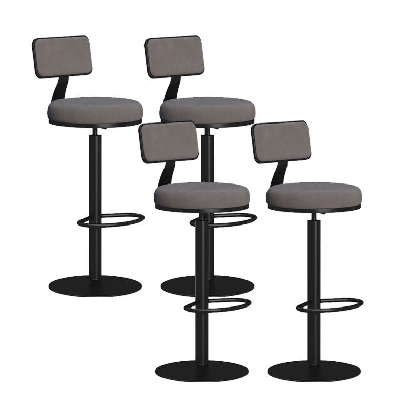 Contemporary Low Back Counter Height Stools with Footrest for Living Room Black-Gray 4 Piece Set Clearhalo 'Bar Furniture' 'Bar Stools' 'bar_stools' 'furn' 'furn_bar_stools' 'Furniture' 'Kitchen & Dining Furniture' 7873852