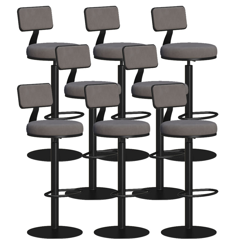 Contemporary Low Back Counter Height Stools with Footrest for Living Room Black-Gray 8 Piece Set Clearhalo 'Bar Furniture' 'Bar Stools' 'bar_stools' 'furn' 'furn_bar_stools' 'Furniture' 'Kitchen & Dining Furniture' 7873856
