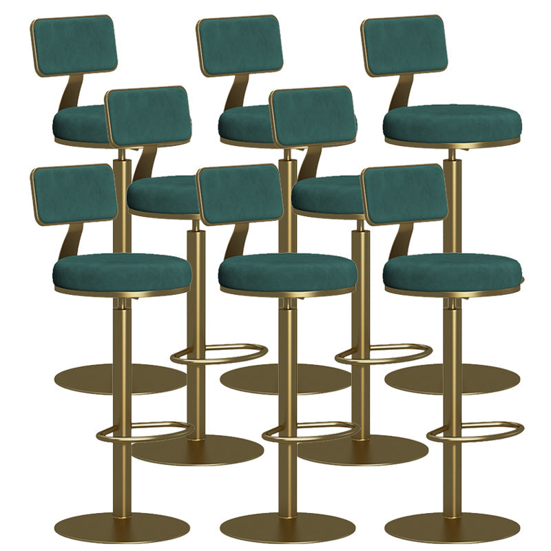 Contemporary Low Back Counter Height Stools with Footrest for Living Room Gold-Green 8 Piece Set Clearhalo 'Bar Furniture' 'Bar Stools' 'bar_stools' 'furn' 'furn_bar_stools' 'Furniture' 'Kitchen & Dining Furniture' 7873870