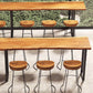 1/2/5 PCS Table de table de bar en bois marron clair avec tabourets en bois pour le salon