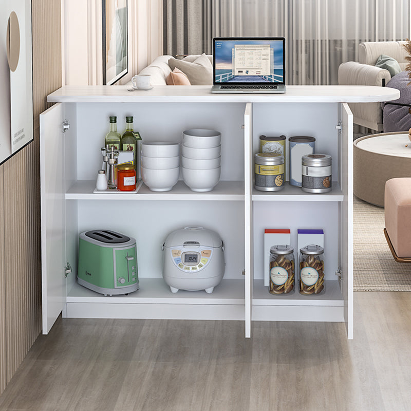 Table à manger à barre en bois contemporain avec rangement pour le salon