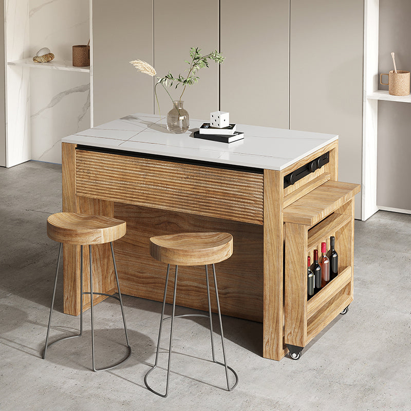 Moderne witte steen rechthoekige keukeneiland tafel met 6 laden