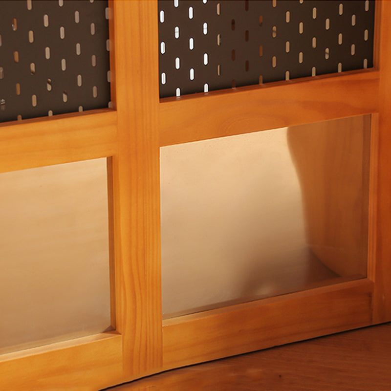 Modern Kitchen Island Table with Drawers and Glass Storage Cabinet Clearhalo 'furn' 'furn_kitchen_islands_carts' 'Furniture' 'Kitchen & Dining Furniture' 'Kitchen Islands & Carts' 'kitchen_islands_carts' 7874382