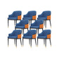 Faux Leather Dining Chairs Glam Style Parsons Arm Chair for Dining Room Blue-Orange 8 Piece Set Clearhalo 'Dining Chairs' 'Dining Tables & Seating' 'dining_chair' 'furn' 'furn_dining_chair' 'Furniture' 'Kitchen & Dining Furniture' 7875017