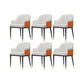 Faux Leather Dining Chairs Glam Style Parsons Arm Chair for Dining Room White Orange 6 Piece Set Clearhalo 'Dining Chairs' 'Dining Tables & Seating' 'dining_chair' 'furn' 'furn_dining_chair' 'Furniture' 'Kitchen & Dining Furniture' 7875020