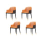 Faux Leather Dining Chairs Glam Style Parsons Arm Chair for Dining Room Coffee Orange 4 Piece Set Clearhalo 'Dining Chairs' 'Dining Tables & Seating' 'dining_chair' 'furn' 'furn_dining_chair' 'Furniture' 'Kitchen & Dining Furniture' 7875023