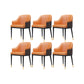 Faux Leather Dining Chairs Glam Style Parsons Arm Chair for Dining Room Coffee Orange 6 Piece Set Clearhalo 'Dining Chairs' 'Dining Tables & Seating' 'dining_chair' 'furn' 'furn_dining_chair' 'Furniture' 'Kitchen & Dining Furniture' 7875024