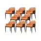 Faux Leather Dining Chairs Glam Style Parsons Arm Chair for Dining Room Coffee Orange 8 Piece Set Clearhalo 'Dining Chairs' 'Dining Tables & Seating' 'dining_chair' 'furn' 'furn_dining_chair' 'Furniture' 'Kitchen & Dining Furniture' 7875025