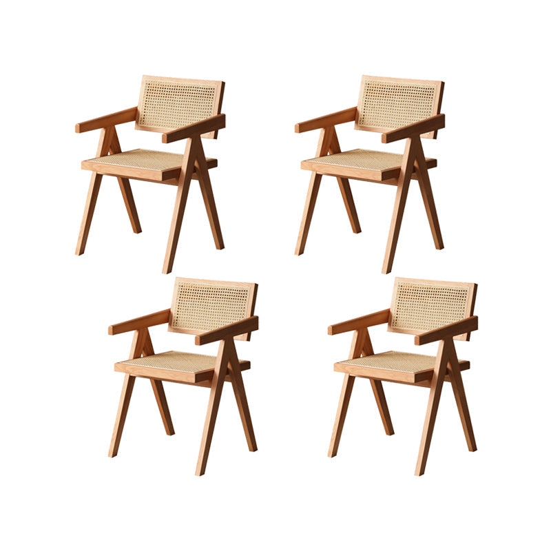 Solid Wood Dining Chairs Modern Style Open Back Home Dining Chairs Natural 4 Piece Set Clearhalo 'Dining Chairs' 'Dining Tables & Seating' 'dining_chair' 'furn' 'furn_dining_chair' 'Furniture' 'Kitchen & Dining Furniture' 7875030