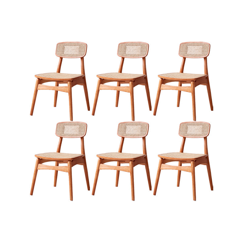 Solid Wood Dining Chairs Modern Style Open Back Home Dining Chairs Cherry 6 Piece Set Clearhalo 'Dining Chairs' 'Dining Tables & Seating' 'dining_chair' 'furn' 'furn_dining_chair' 'Furniture' 'Kitchen & Dining Furniture' 7875048