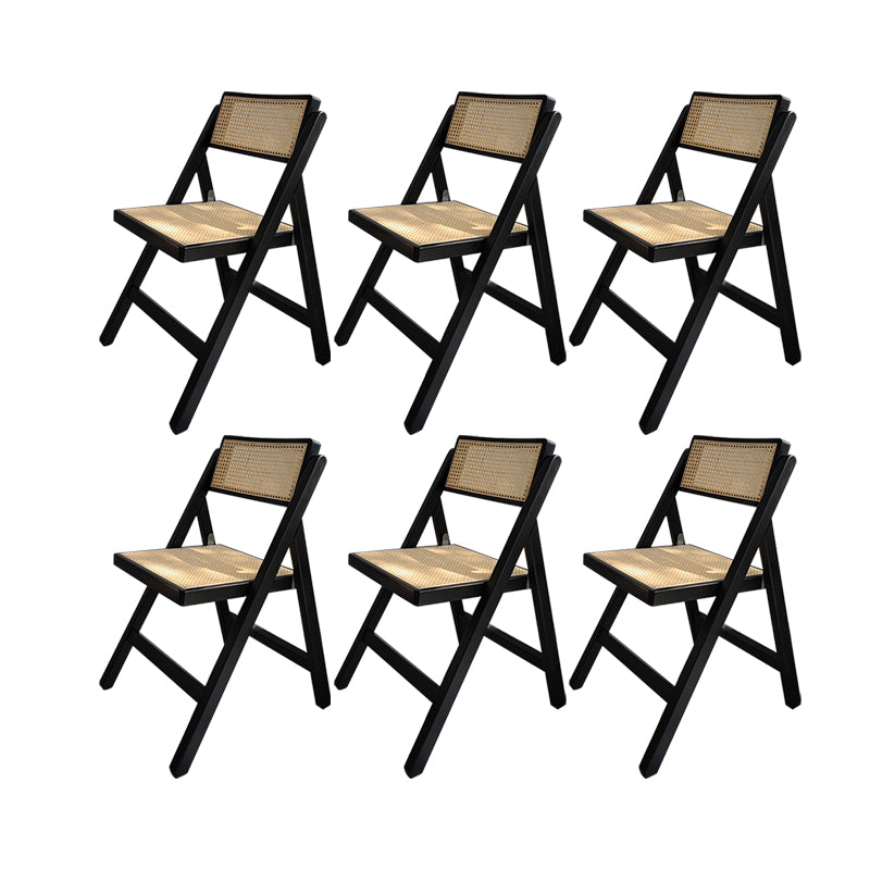 Solid Wood Dining Chairs Modern Style Open Back Home Dining Chairs Black 6 Piece Set Clearhalo 'Dining Chairs' 'Dining Tables & Seating' 'dining_chair' 'furn' 'furn_dining_chair' 'Furniture' 'Kitchen & Dining Furniture' 7875053