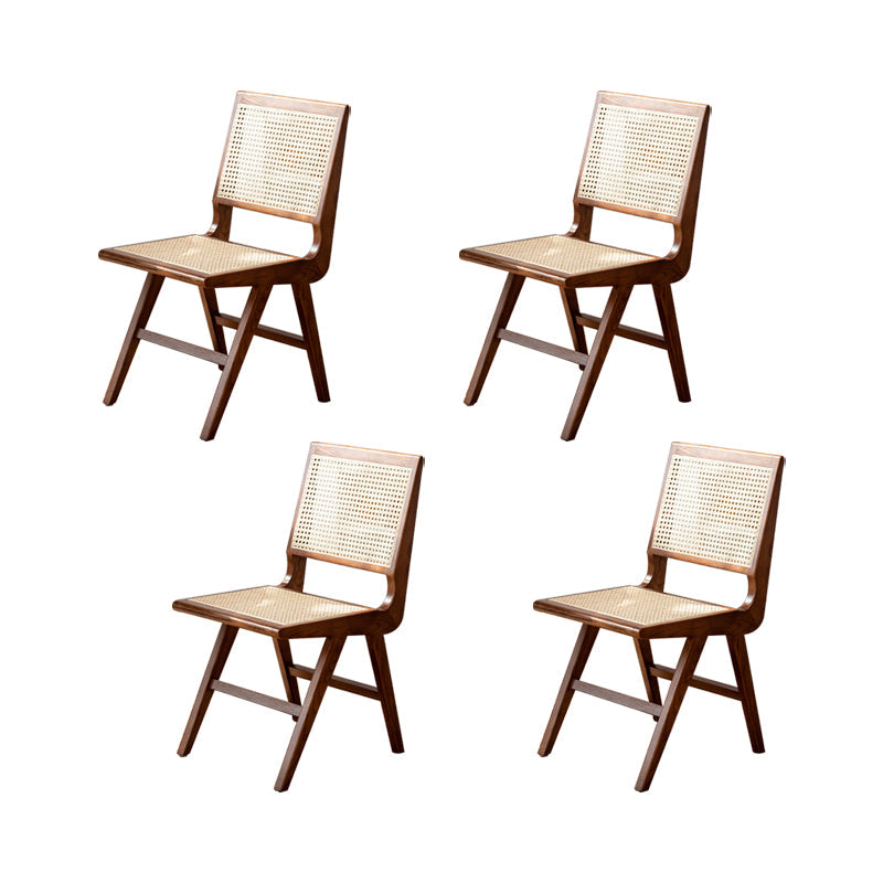 Solid Wood Dining Chairs Modern Style Open Back Home Dining Chairs Dark Brown 4 Piece Set Clearhalo 'Dining Chairs' 'Dining Tables & Seating' 'dining_chair' 'furn' 'furn_dining_chair' 'Furniture' 'Kitchen & Dining Furniture' 7875062