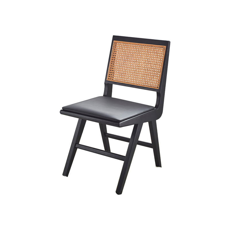 Solid Wood Dining Chairs Modern Style Open Back Home Dining Chairs Matte Black 1 Piece Clearhalo 'Dining Chairs' 'Dining Tables & Seating' 'dining_chair' 'furn' 'furn_dining_chair' 'Furniture' 'Kitchen & Dining Furniture' 7875075