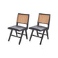Solid Wood Dining Chairs Modern Style Open Back Home Dining Chairs Matte Black 2 Piece Set Clearhalo 'Dining Chairs' 'Dining Tables & Seating' 'dining_chair' 'furn' 'furn_dining_chair' 'Furniture' 'Kitchen & Dining Furniture' 7875076