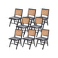 Solid Wood Dining Chairs Modern Style Open Back Home Dining Chairs Matte Black 8 Piece Set Clearhalo 'Dining Chairs' 'Dining Tables & Seating' 'dining_chair' 'furn' 'furn_dining_chair' 'Furniture' 'Kitchen & Dining Furniture' 7875079