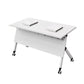 Rectangular Shaped Folding Writing Desk Wood with Metal Legs in White Clearhalo 'furn' 'furn_office_desk' 'Furniture' 'Office Desks' 'Office Furniture' 'office_desk' 7876358