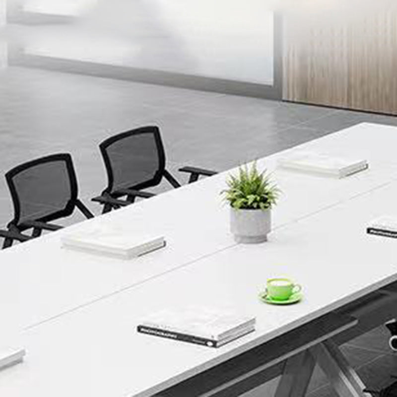 Rectangular Shaped Folding Writing Desk Wood with Metal Legs in White Clearhalo 'furn' 'furn_office_desk' 'Furniture' 'Office Desks' 'Office Furniture' 'office_desk' 7876361