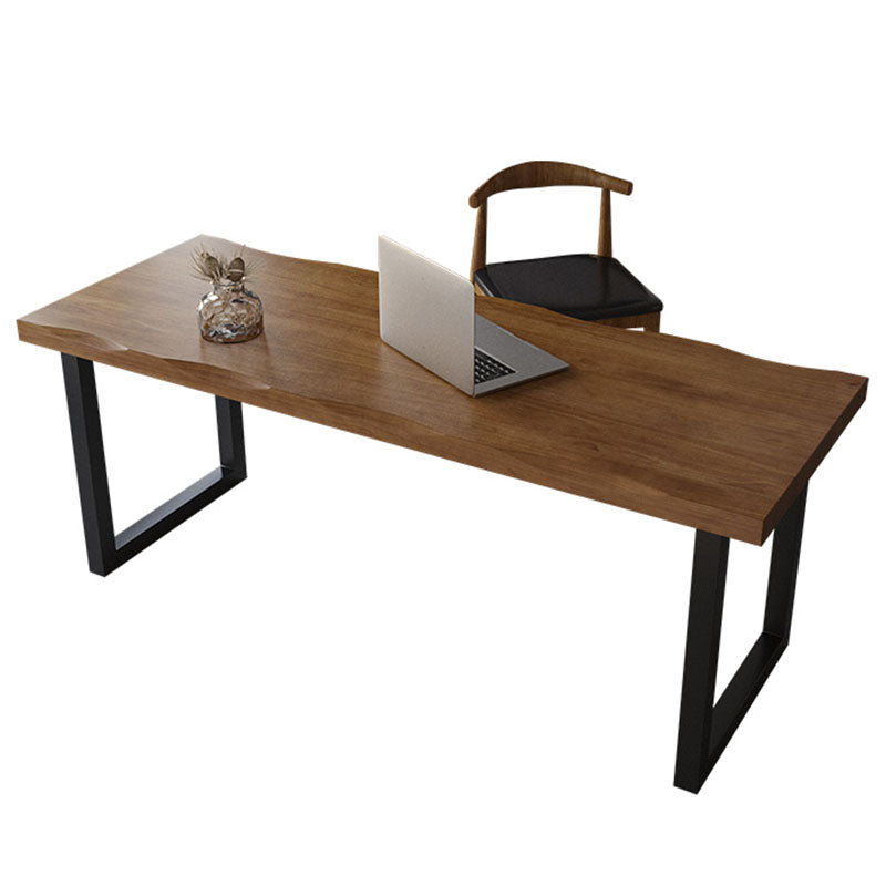 Rectangular Shaped Office Writing Desk Pine with 2 Legs in Brown Clearhalo 'furn' 'furn_office_desk' 'Furniture' 'Office Desks' 'Office Furniture' 'office_desk' 7876442