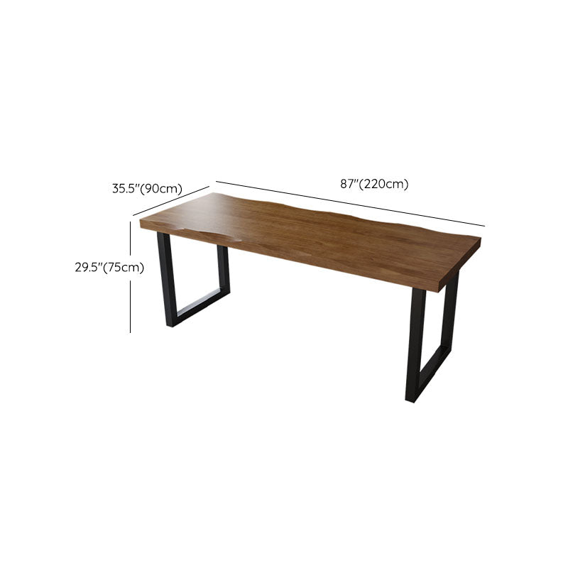 Rectangular Shaped Office Writing Desk Pine with 2 Legs in Brown Clearhalo 'furn' 'furn_office_desk' 'Furniture' 'Office Desks' 'Office Furniture' 'office_desk' 7876460