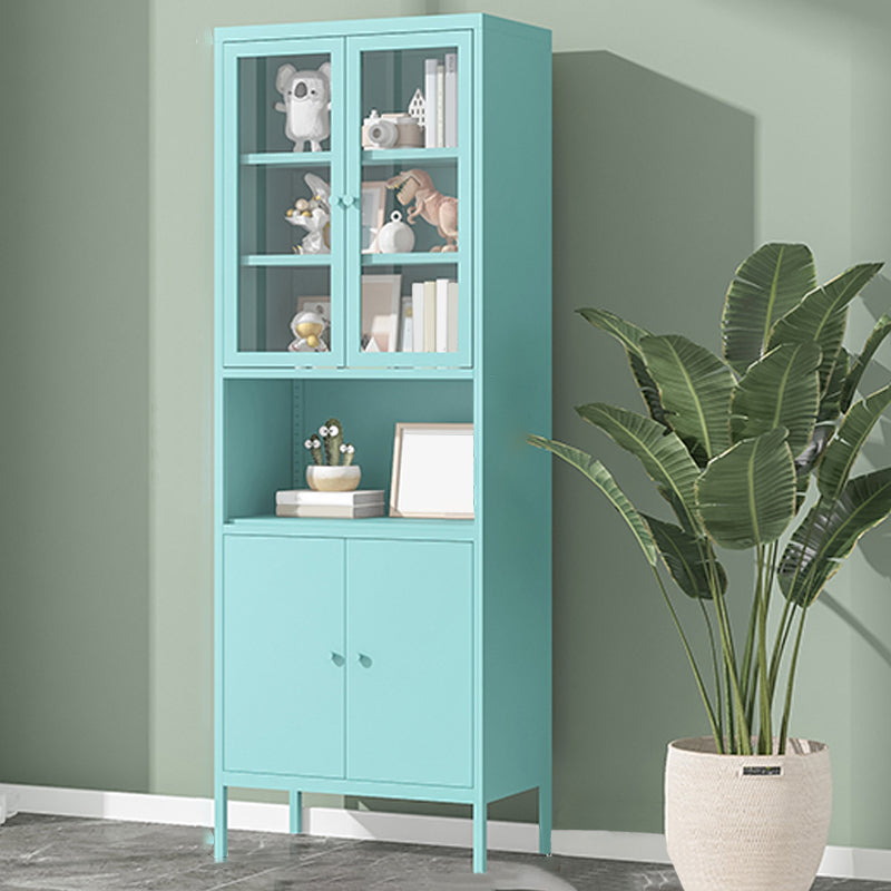 Modern Minimalist Metal Floor Display Stand, Bookshelf in Any Room 23.6"L x 13.8"W x 66.9"H Blue Clearhalo 'Bookcases' 'furn' 'furn_bookcases' 'Furniture' 'Office Furniture' 7876466