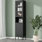 Modern Minimalist Metal Floor Display Stand, Bookshelf in Any Room 17.7"L x 13.8"W x 78.7"H Black Clearhalo 'Bookcases' 'furn' 'furn_bookcases' 'Furniture' 'Office Furniture' 7876476