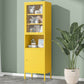 Modern Minimalist Metal Floor Display Stand, Bookshelf in Any Room 19.7"L x 13.8"W x 66.9"H Yellow Clearhalo 'Bookcases' 'furn' 'furn_bookcases' 'Furniture' 'Office Furniture' 7876480