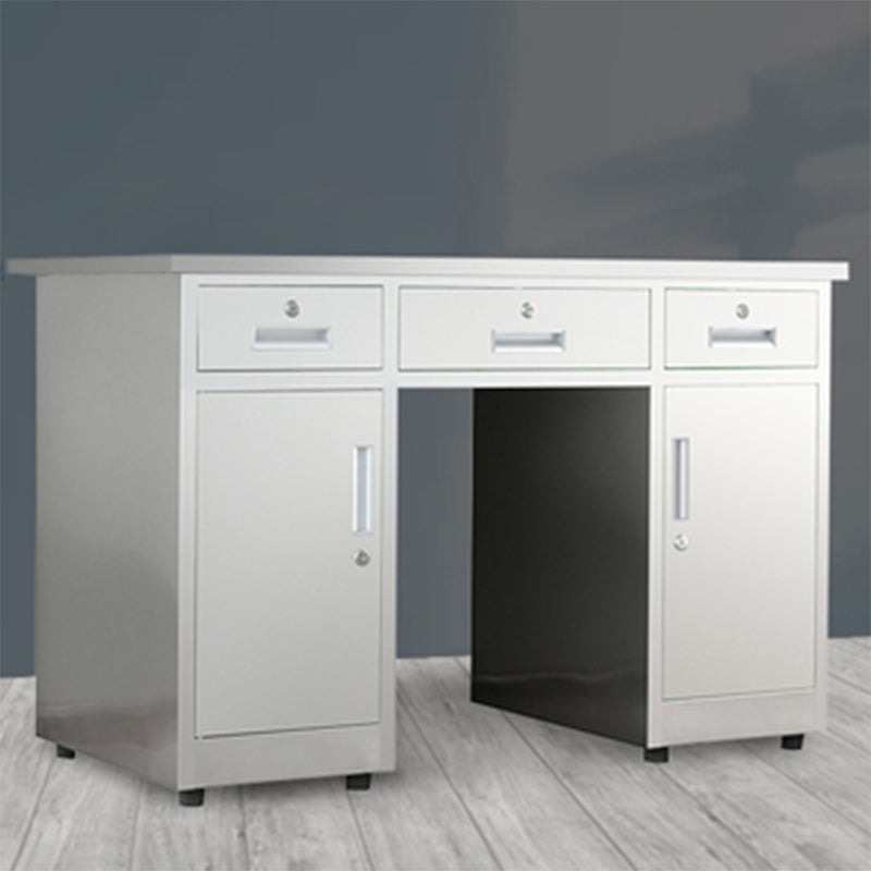 Scrivania in acciaio inossidabile a forma di rettangolare con gambe metalliche