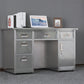 Scrivania in acciaio inossidabile a forma di rettangolare con gambe metalliche