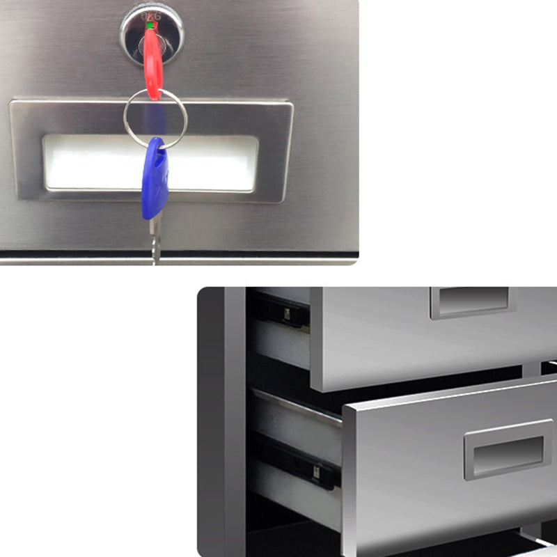 Scrivania in acciaio inossidabile a forma di rettangolare con gambe metalliche