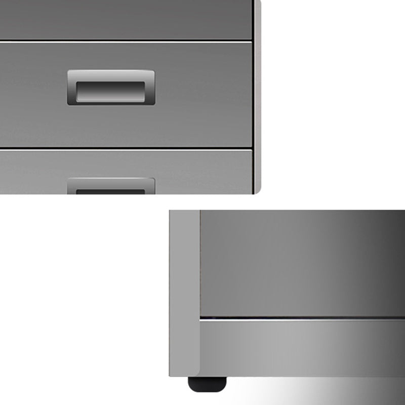 Scrivania in acciaio inossidabile a forma di rettangolare con gambe metalliche