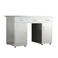 Scrivania in acciaio inossidabile a forma di rettangolare con gambe metalliche