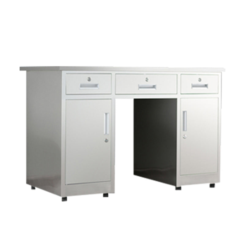 Scrivania in acciaio inossidabile a forma di rettangolare con gambe metalliche