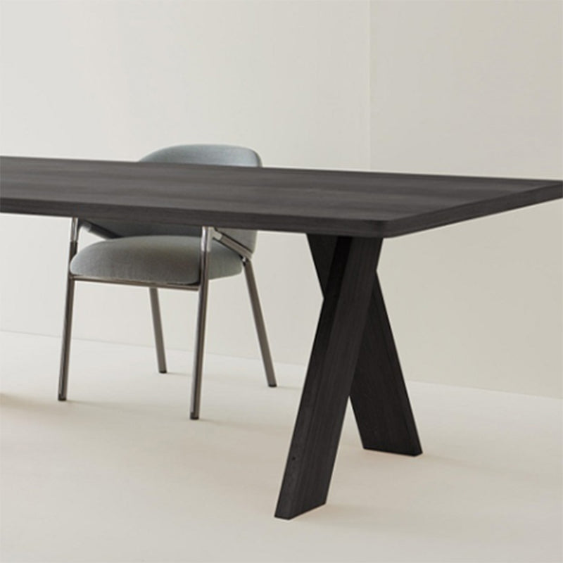 Rectangular Shaped Office Writing Desk with Wooden Legs in Black/Natural Clearhalo 'furn' 'furn_office_desk' 'Furniture' 'Office Desks' 'Office Furniture' 'office_desk' 7880900