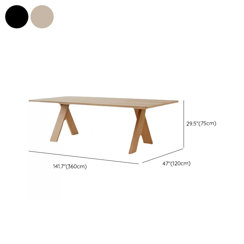 Rectangular Shaped Office Writing Desk with Wooden Legs in Black/Natural Clearhalo 'furn' 'furn_office_desk' 'Furniture' 'Office Desks' 'Office Furniture' 'office_desk' 7880913