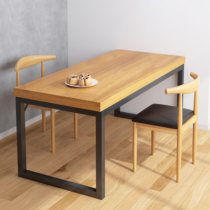Mesa de comedor rectangular moderna Base de trineo de madera para sala de estar para sala de estar