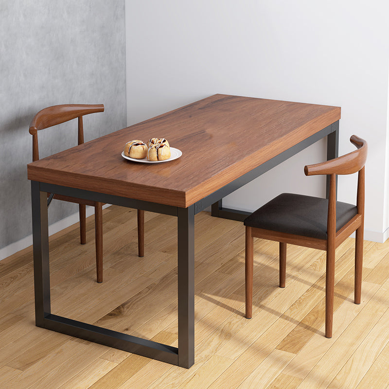 Mesa de comedor rectangular moderna Base de trineo de madera para sala de estar para sala de estar