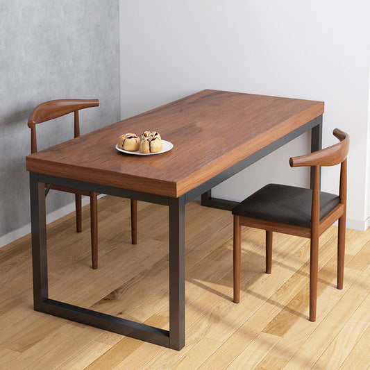 Modern Rectangular Dining Table Wooden Tabletop Sled Base for Living Room Nut-Brown 39.4"L x 23.6"W x 29.5"H Without Chairs